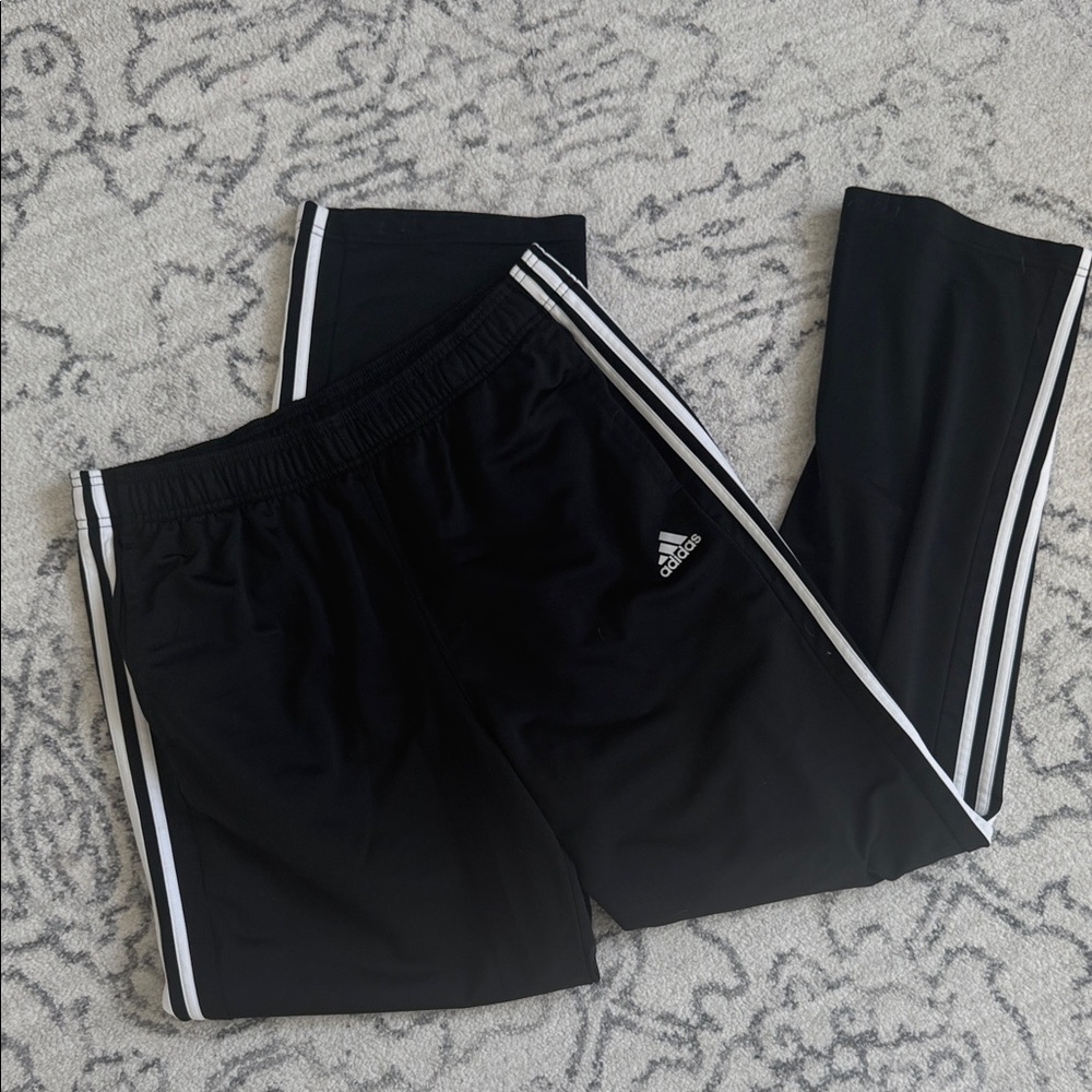 Adidas Womsn Black Joggers with White Stripes